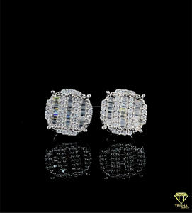 Luxury Square Moissanite Diamond Earrings 925 Sterling <b>Silver</b> Cluster <b>Stud</b> Jewelry - Product Image 4