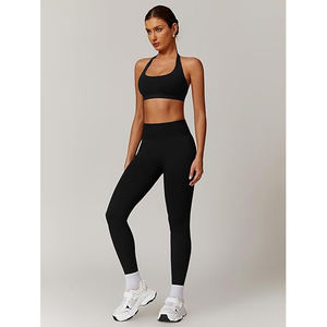 Ensemble de yoga Body Mapping pour femme : soutien ciblé, soutien-gorge de sport, leggings taille haute, genoux articulés, bande anti-gêne, nylon et élasthanne - Product Image 5