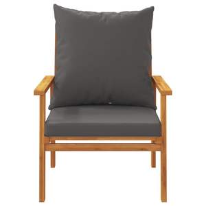 Sillón Moderno de Madera Maciza de Acacia en Gris Oscuro, Elegante y con Estilo - Product Image 4