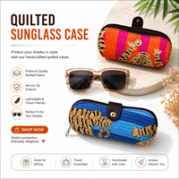 Étui à lunettes de soleil de luxe fait main à imprimé tigre, fermeture éclair, écologique, léger, durable, en tissu de coton, haute protection