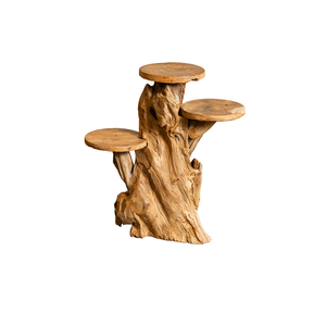 ARTERRA Soporte de exhibición de lujo hecho a mano con raíz de teca orgánica, ecológico y rústico, para interior/exterior, para Diwali - Product Image 1