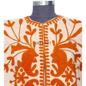 Handmade Eco-Friendly Cotton Vest <b>Jacket</b> <b>Women</b> Stylish Casual Sleeveless Outerwear Stand covered button and o-neck party wear - Product Image 2