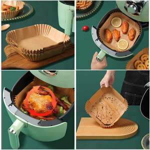 Papiers de cuisson pour friteuse à air, carrés, antiadhésifs, de qualité alimentaire, en papier sulfurisé avec revêtement PE pour la cuisson et la pâtisserie - Product Image 6