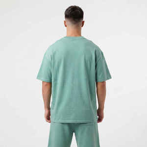 Conjunto Deportivo LOGO para Hombre, Camiseta y Pantalones Cortos con Cierre, Estilo Casual, Holgado, de Algodón y Poliéster, Personalizable - Product Image 5
