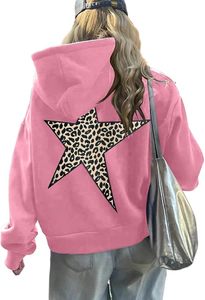 <b>Ladies</b> Y2K Leopard Graphic Oversized Hoodie Casual <b>Long</b> Sleeve Pullover Streetwear <b>Sweatshirt</b> - Product Image 4