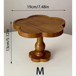 Support à gâteau en bois artisanal de luxe avec base épaisse et solide pour les réceptions, les buffets de desserts et la présentation en restauration - Product Image 3