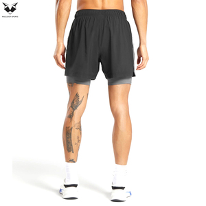 Wholesale <b>Men</b> Sports Gym <b>Shorts</b> Quick Dry Mesh Running <b>Shorts</b> Two Sides Pocket Custom Logo Printed Fitness <b>Shorts</b> - Product Image 3