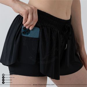 Mawra – jupe plissée rose pour femmes, style sportif, taille élastique, cordon de serrage, respirante, mini-jupe 2 en 1, short d'été pour femmes - Product Image 2