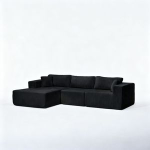 Divano Sezionale Modulare Moderno a L con Chaise Longue Imbottita Senza Struttura per Soggiorno - Product Image 4