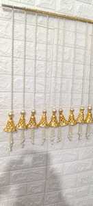 Guirnalda Decorativa Hecha a Mano con Campanas Doradas de Perlas Ligeras y Borlas para Colgar en la Techo, Hogar, Bodas, Fiestas, Puertas y Mandirs - Product Image 5