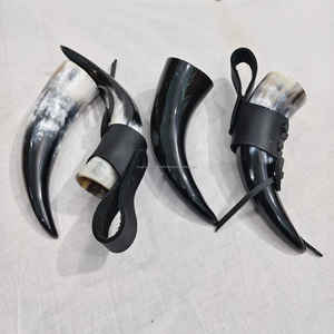 Corne à boire OX de haute qualité 100% authentique avec support, style médiéval, cadeau, corne courte blanche polie au prix le plus bas - Product Image 4