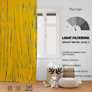 ผ้าม่านพิมพ์ลายมัดย้อมสีสันสดใส ผ้าฝ้ายเนื้อนุ่ม สไตล์โบโฮ สำหรับตกแต่งบ้าน รีสอร์ท คาเฟ่ ห้องนอน ขายส่งจากผู้ผลิตในอินเดีย - Product Image 6