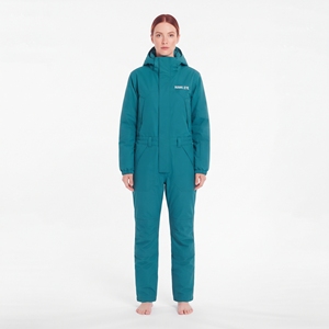Mono de esquí impermeable para mujer, traje de nieve de una pieza con capucha desmontable, cintura elástica, ropa para exteriores - Product Image 4