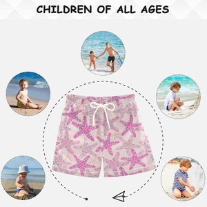 Short de bain décontracté pour homme en toile rose à imprimé palmier, séchage rapide, 100 % polyester, taille mi-haute avec cordon de serrage - Product Image 3