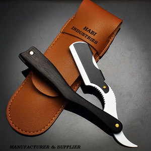 Navaja de Afeitar Recta de Acero de Damasco, Navaja de Afeitar Profesional para Barbería, Hoja de Espiga Completa, Navaja Manual Hecha a Mano con Estuche - Product Image 2