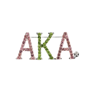 Small Greek Letter Lapel Pin Pink Green Gold Metal Sorority Inspired Brooch Decorative Badge for Women Suit Shirt <b>Scarf</b> <b>Hat</b> - Product Image 1