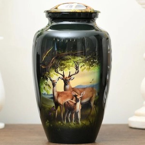 Jarrón de mesa para adultos, estilo europeo-americano, para cenizas, de metal, ecológico, para exhibición floral, Art Déco, con esmalte craquelado, portátil y personalizable - Product Image 6