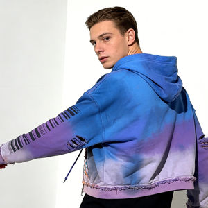 Sudaderas Extra Grandes para Hombre, Modernas, Color Naranja Tie-Dye, Desgastadas, con Estampado Personalizado - Product Image 5