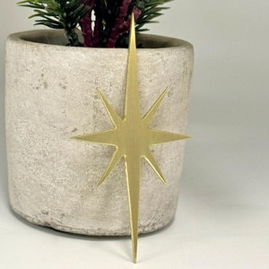 Décoration murale moderne en métal en forme d'étoile, or et argent, accent décoratif suspendu pour la maison, l'hôtel, l'intérieur de luxe - Product Image 4