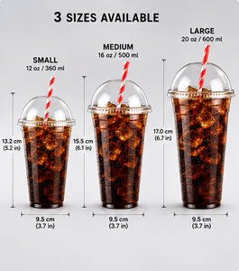 Custom Clear PET <b>Plastic</b> Cold <b>Drink</b> <b>Cup</b> with Dome Lid Disposable Smoothie Juice Milkshake Takeaway <b>Cup</b> - Product Image 4