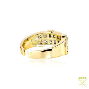 Bague géométrique ouverte en argent sterling 925 et moissanite de luxe pour les acheteurs de bijoux en gros - Product Image 3