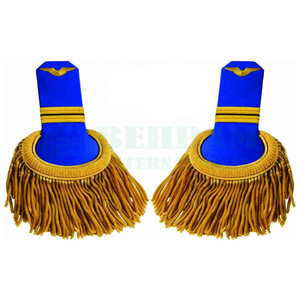 High Quality Luxury Embroidered Magnet Shoulders Boards Epaulettes for Ceremonial Uniforms Accessories White Stripes <b>Sew</b>-On - Product Image 2