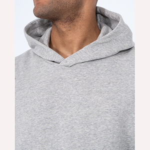 <b>Men's</b> <b>Sleeveless</b> Hooded Sweatshirt Solid Gray Cotton Fleece 430g Knitted Casual Regular Fit Pocket Design Autumn Wear - Product Image 4