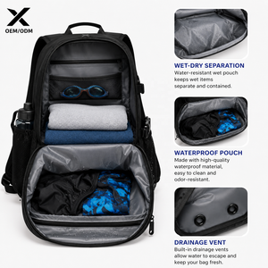 Mochila de Natación Impermeable IPX-8 de Poliéster OEM, Bolsa Deportiva de 35L con Compartimento para Zapatos y Funda para Portátil, para Piscina, Playa y Viajes - Product Image 3