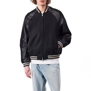 Chaqueta Varsity de Cuero PU con Logotipo Personalizado, Estilo Urbano, para Hombre, Servicio OEM, Cierre de Cremallera, Spandex para Invierno - Product Image 6
