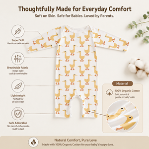 Unisex Baby Romper 100% Organic Cotton Baby Bodysuit | Full Sleeve Infant <b>Jumpsuit</b> Breathable Anti-Pilling Newborn Baby Clothing - Product Image 3