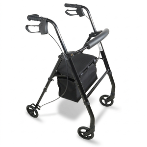Lightweight Folding 4-Wheel <b>Rollator</b> Height Adjustable Handles & Legs Padded Seat with Storage Bag 136kg Capacity Ergonomi - Product Image 1