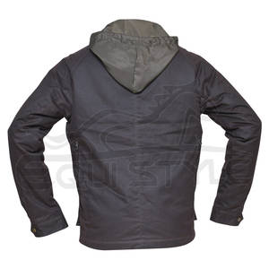 Veste de chasse en toile cirée, résistante à l'eau et au vent, marron, à capuche, pour le camping en plein air, avec logo brodé, veste de chasse pour homme - Product Image 2
