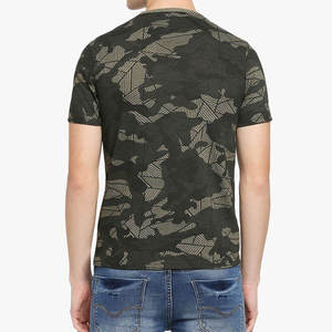 T-shirt décontracté à manches courtes pour homme, motif camouflage, col rond, coupe classique, tissu tricoté, respirant, polyester - Product Image 4
