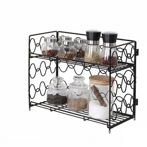 Étagère murale à 3 niveaux pour épices, en métal robuste, avec finition bronze, pour rangement de cuisine ou garde-manger - Product Image 6