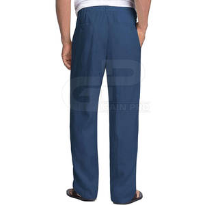 Pantalones de lino premium para hombre, corte ajustado, tela suave, ideales para uso diario, estilo urbano y aventuras al aire libre. - Product Image 2