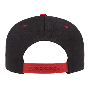 Casquette Snapback 6 Panneaux Noire et Rouge Contrastée Réglable Unisexe en Sergé Style Urbain Décontracté Quatre Saisons - Product Image 5