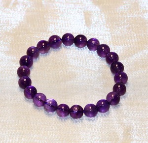 Natural Amethyst <b>Bead</b> <b>Bracelet</b> 8mm Purple Gemstone <b>Bracelet</b> 925 Sterling Silver Charm Handmade Jewelry Gift for <b>Men</b> Women - Product Image 5