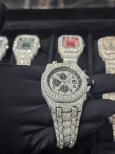 Reloj Mecánico Automático de Lujo Estilo Hip Hop, Unisex, Acero Inoxidable, Cristal de Zafiro, Resistente al Agua 10 Bar, Moissanita VVS Color D - Product Image 3