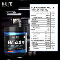 BCAA 250g saveur orange, mélange d'acides aminés à chaîne ramifiée, vitamine B6, électrolytes, complément alimentaire en poudre pour adultes
