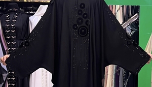 Nueva Abaya 2026 en Venta, Abaya Modesta de Dubái con Cuentas y Lentejuelas, Manga Larga, Abaya Musulmana Tradicional Hecha a Mano para Bodas, Transpirable, con Cuello en V para Mujer - Product Image 4