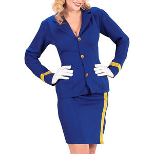 Uniforme d'hôtesse de l'air de haute qualité pour femmes, ensemble jupe et haut à manches longues, logo personnalisé, taille sur mesure - Product Image 1