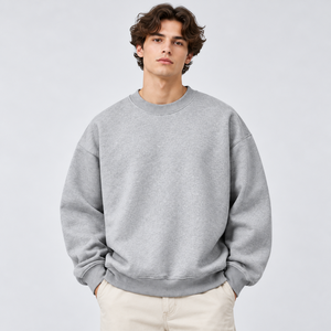 Sudadera de peso pesado para hombre, pedido al por mayor, con apliques, oversize, con cremallera lateral, marca privada, sudadera de primavera - Product Image 2