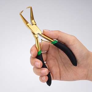 Pince de retrait d'extensions capillaires en acier inoxydable, outil de dépose de micro-anneaux pour extensions de cheveux - Product Image 4