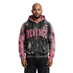 Sweat-shirts personnalisés sans limites en molleton de coton délavé, marron crème, avec motif étoile sur les manches, coupe décontractée, style streetwear - Product Image 5