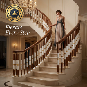 Poste de Escalera Tradicional de Madera Maciza Ajustable y Ecológico con Panel Acanalado, Duradero, para Escaleras y Balcones, Fácil de Instalar, Vietnam - Product Image 5