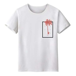 T-shirt imprimé en coton biologique pour hommes, 100% écologiques et saine, manches courtes, poitrine, écran, vente en gros, BD - Product Image 3