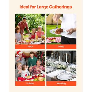 Set di Stoviglie Monouso in Plastica da 350 Pezzi Include 50 Piatti Piani, 50 Piatti da Dessert, 50 Tovaglioli Pre-Arrotolati per Feste - Product Image 6