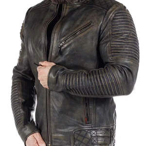 Chaqueta de Cuero para Hombre de Diseño Personalizado a la Moda, Hecha en Pakistán, Producto de Primera Calidad, Chaqueta de Cuero para Hombres y Motociclistas - Product Image 4
