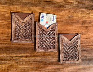 เคสใส่บัตรเครดิตทรงสี่เหลี่ยมผืนผ้าหนังถือด้วยมือขนาดเล็กน่ารักแบบตะวันตก - Product Image 3
