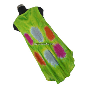 Nouvelle Robe Longue Tie-Dye Sans Manches Sexy d'Été pour Femme, Robe Parapluie Tie-Dye Colorée en Rayonne - Product Image 2